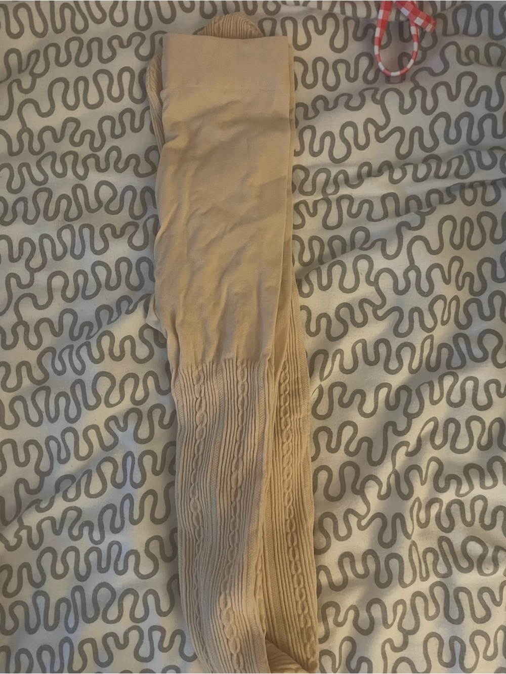 Women's Beige Cable-Detail tights - sheer